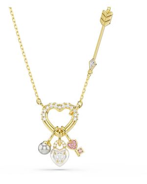 Swarovski Tone Plated Heart Idyllia Pendant Necklaces - Metallic