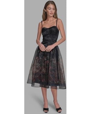 BCBGMAXAZRIA Sweetheart Neck Midi Dress - Black