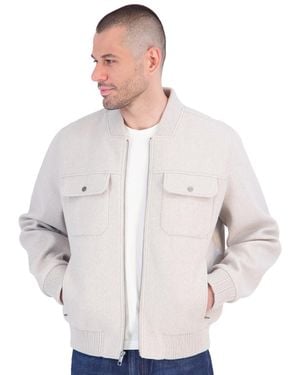 Calvin Klein Wool Bomber Jacket - White