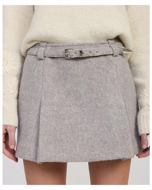 En Saison Carrington Belted Skirt - Gray