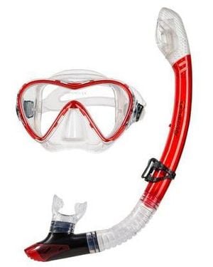 Seavenger Torpedo Tempered Glass Mask & Dry Top Snorkel Combo Set - Black