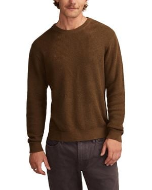 Lucky Brand Waffle Crewneck Sweater - Brown