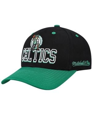 Mitchell & Ness Black/kelly Green Boston Celtics Backside Script 2-tone Pro Crown Adjustable Hat