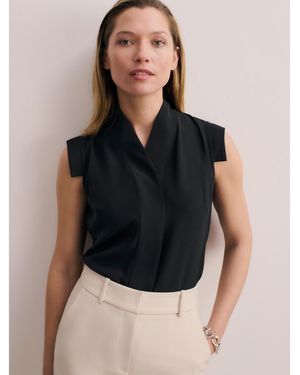 The Fold Bowery Sleeveless Silk Blouse - Black