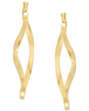 Italian Gold Polished Infinity Hoop Earrings - Metallic