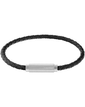 Calvin Klein Modern Grid Leather Bracelet - Black