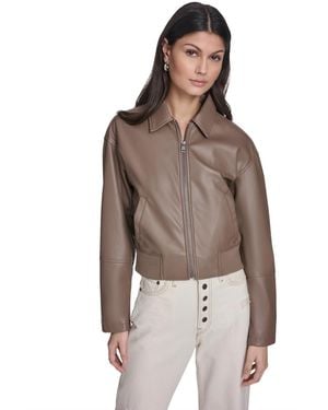 Levi's Faux Leather Bomber Jacket - Brown