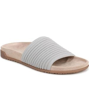 Vionic Evie Knit Slide Sandals - White