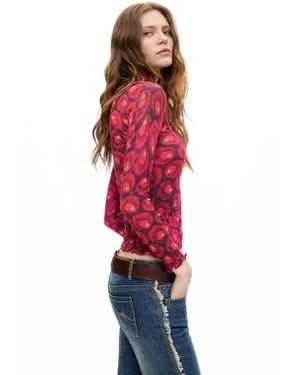 Desigual Printed Cotton Sweater - Red