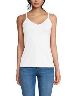 Lands' End Cooling V-neck Camisole - White