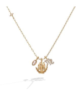 ALEX AND ANI Virgo Zodiac Charm Cluster Necklace - Metallic