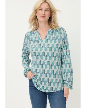 Olsen Tops & Tees Geo Tunic T-shirt - Blue