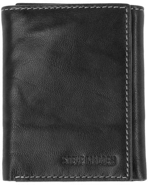 Steve Madden Antique-like Trifold Wallet - Black