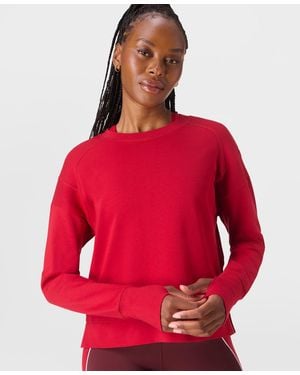 Sweaty Betty After Class Cropped Sweatshirt - Red