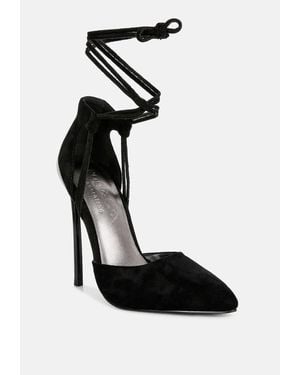Rag & Co Rule-breaker Lace Up Stiletto Sandals - Black