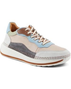 Spring Step Booker Retro Leather Sneakers - White