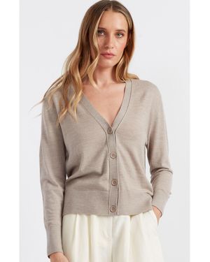 Chinti & Parker Chinti & Parker Pure Merino Ultra Fine V-neck Knit Cardigan - Gray