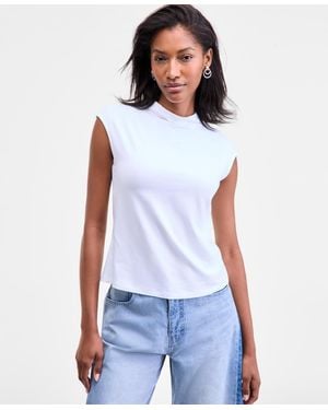 On 34th Funnel Neck Sleeveless T-shirt - White
