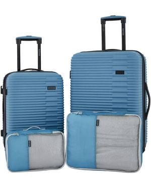 Kensie Hillsboro Expandable Rolling Hardside Collection Set - Blue