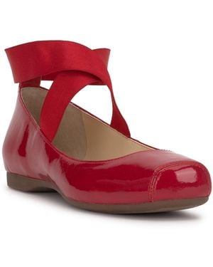 Jessica Simpson Mandalaye Elastic Criss-cross Ankle Strap Ballet Flats - Red