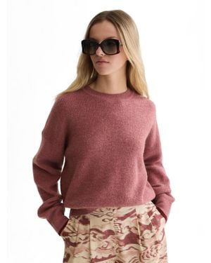 Scotch & Soda Fuzzy Wool-blend Relaxed-fit Crewneck Pullover - Red