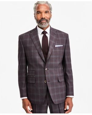 Tayion Collection Classic-fit Plaid Suit Separate Jacket - Purple