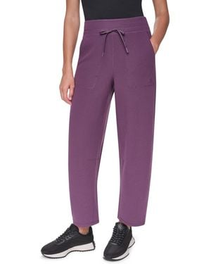 DKNY Transcend Thermal High-waist Barrel-leg Pants - Purple