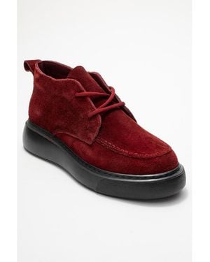 Forever & Always Shoes Lilya Leather Chukka Boot () - Red