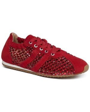 J/Slides Pasa Suede Memory Foam Sneakers - Red