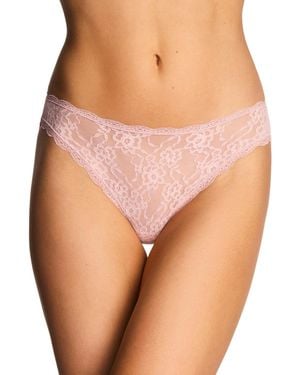 B.tempt'd By Wacoal Floral Lace Moderate Coverage High-leg Panties - Pink