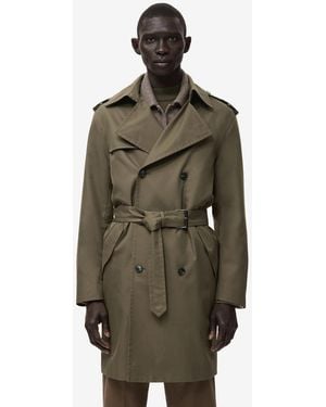 Mango Water-repellent Belted Trench Coat - Green