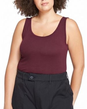 UNIVERSAL STANDARD Plus Size Cloud Rib Fine Ribbed Crewneck Tank Top - Purple