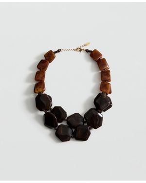 Mango Double Beaded Necklace - Brown