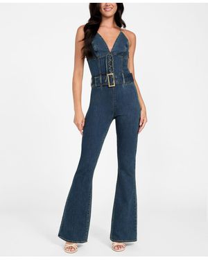 Guess Rebel Halter Neck Jumpsuit - Blue