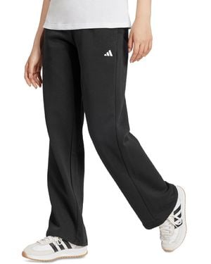 adidas Essentials Feel Cozy Mid-rise Open-hem Pants - Black