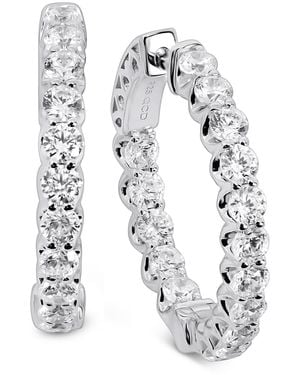 Arabella Cubic Zirconia Small In & Out Hoop Earrings - Metallic