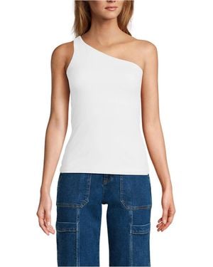 Lands' End Slender One Shoulder Top - Blue