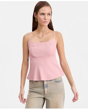 BarIII Double Layered Peplum Camisole - Pink