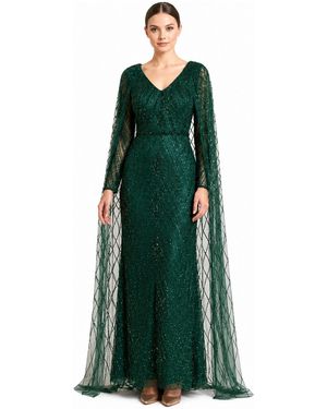 Lara V-neck Beaded Dress - Green