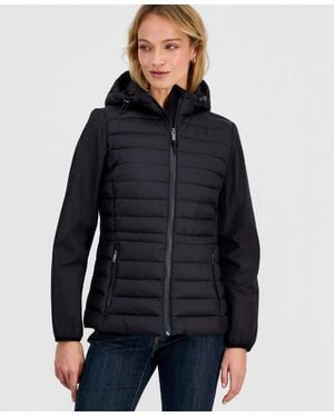 Calvin Klein Mixed-media Packable Coat - Blue