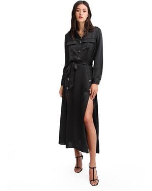 Belle & Bloom Lover To Lover Maxi Shirt Dress - Black
