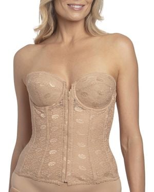 Dominique Francesca Lace Front Closure Strapless Bra - Natural
