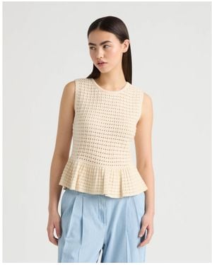 NVLT Sleeveless Peplum Sweater - Blue