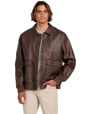 Guess Monogram Aviator Jacket - Brown