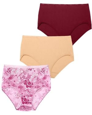 Avenue Woman Within Within Modern Cotton Spandex Brief 3-pack - Pink