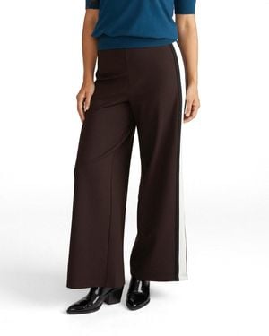 UNIVERSAL STANDARD Plus Size Wide Leg Stripe Ponte Pants - Black