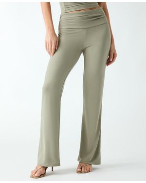 Guess Ilia Mid-rise Wide-leg Knit Pants - Green