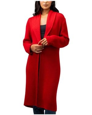 Simply Natural Nina Long Alpaca Coat - Red