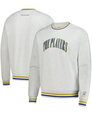 Barstool Golf The Players Striped Pullover Sweatshirt - Gray