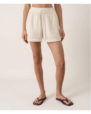 Pact Organic Cotton Coastal Double Gauze Curved Hem Short - Natural